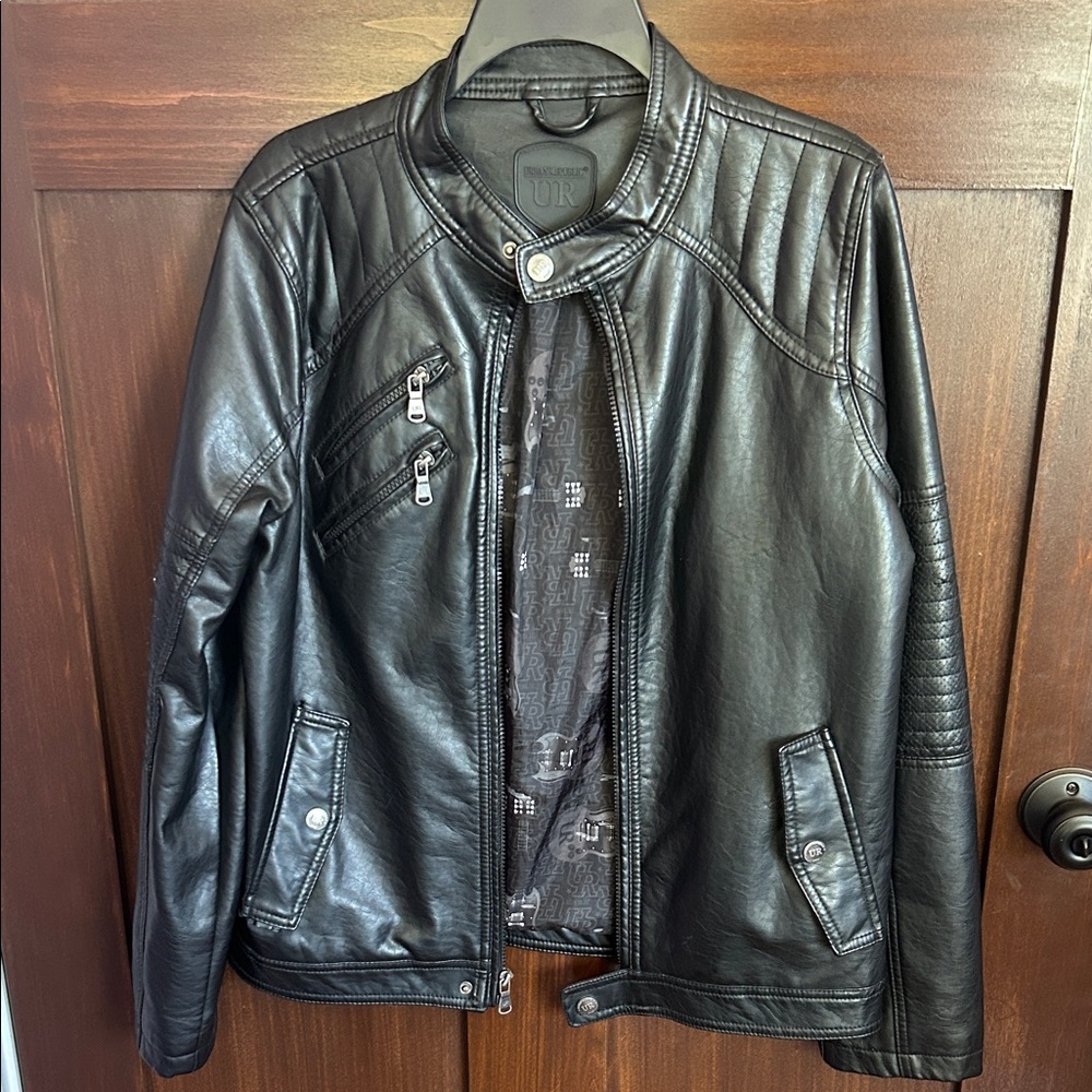 Young Men’s Black Faux Leather Jacket